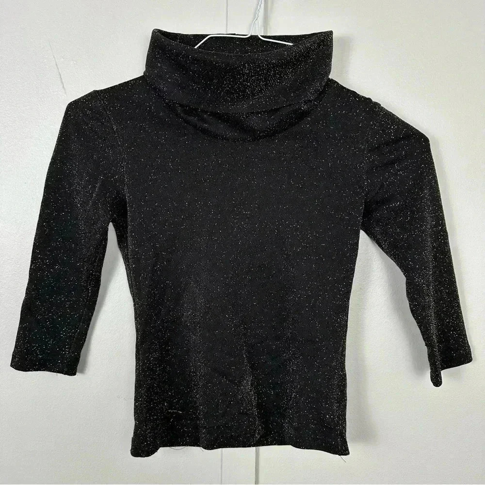 Vintage y2k Betsey Johnson Black and Gold Shimmer Shirt size small